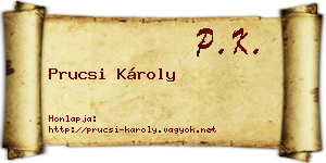 Prucsi Károly névjegykártya