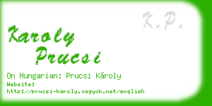 karoly prucsi business card